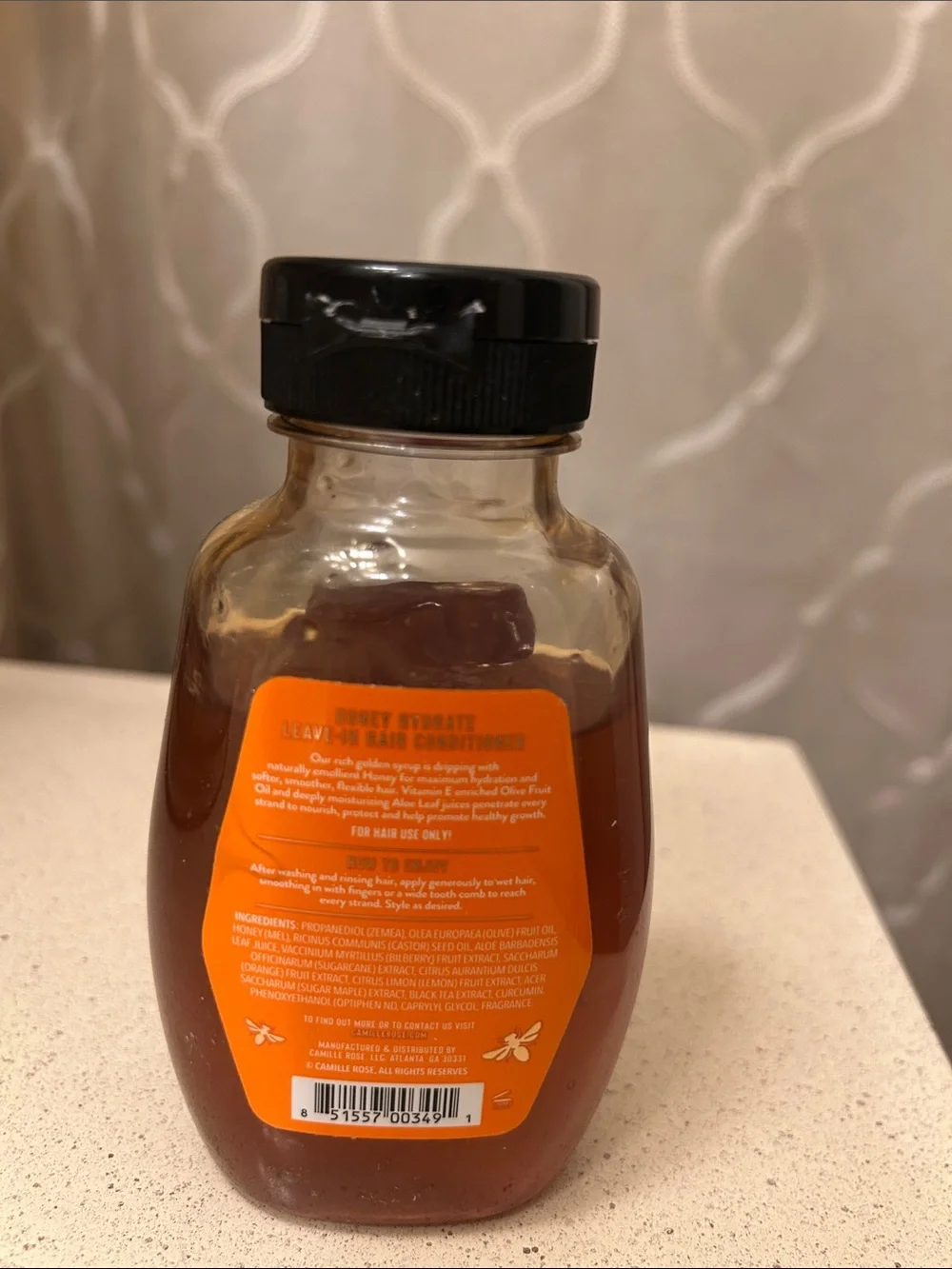 Camille Rose Honey Hydrate Leave-In Hair Conditioner - Amber/Orange